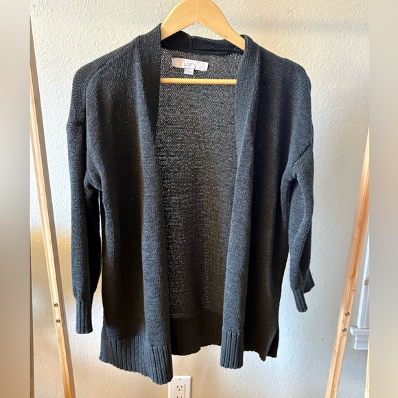 LOFT Sweaters - LOFT Forest Green Open Front Cardigan Women’s Medium Cotton Blend